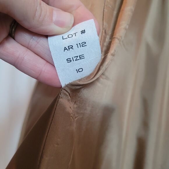 Stephanie Mathews VTG Long Wool Pea Coat Camel Brown Professional Women's Sz 10 - Picture 11 of 14